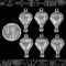 Antiqued Silver Plated Brass Hot Air Balloon Charms - Set of Six - S-C38